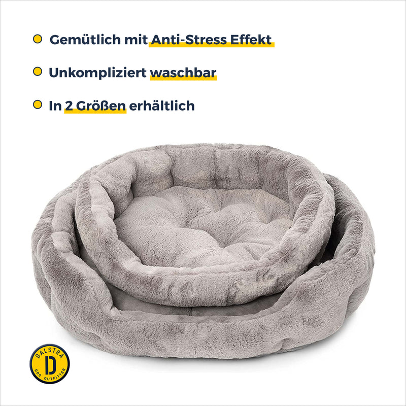 Dalstra rundes Flauschiges Hundebett Grau