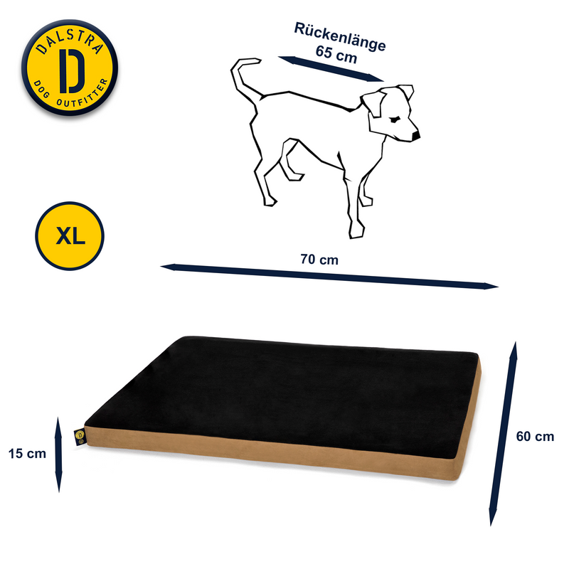 Orthopädische Hundematratze Beige / Schwarz